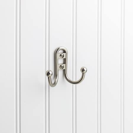 Elements 2-9/16" Satin Nickel Classic Double Prong Ball End Wall Mounted Hook YD25-256SN
